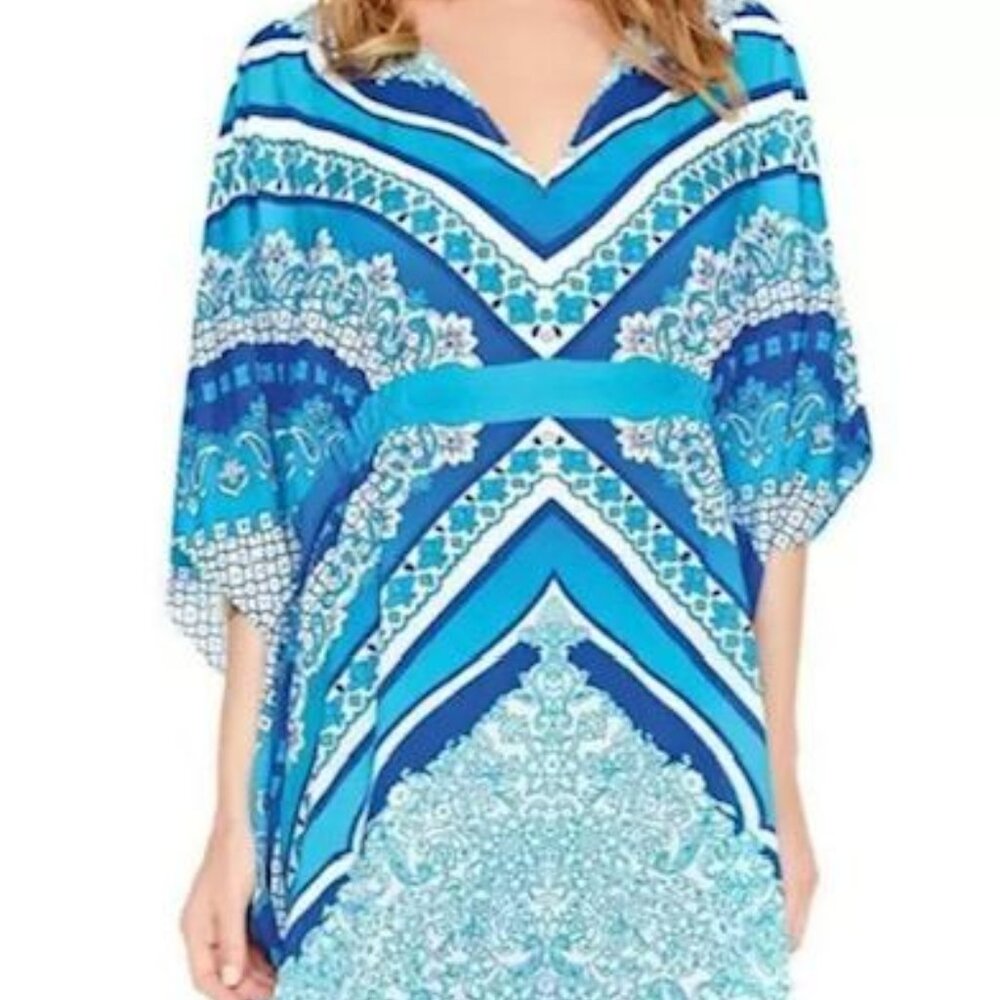 Gottex Blue jasmine beach dress Small